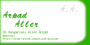arpad aller business card