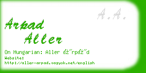 arpad aller business card